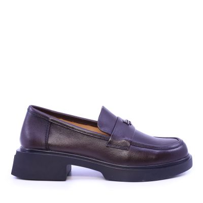 Pantofi tip loafer femei Enzo Bertini maro din piele  3862DP047M