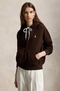 Polo Ralph Lauren  hanorac cu fermoar și glugă pentru femei cu bumbac