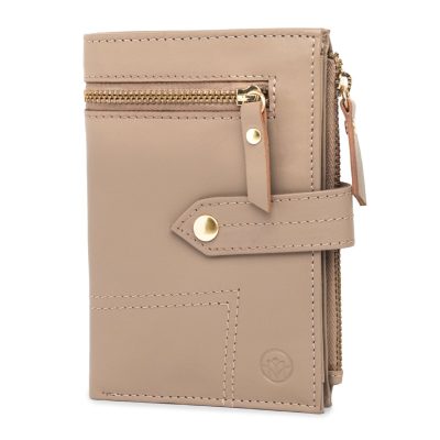 Portofel dama Marquise, Leandra PT1500, piele naturala, Crem