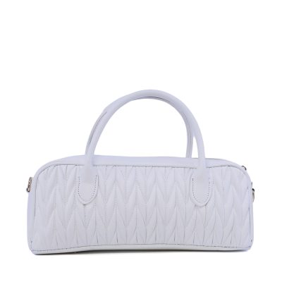 Poșetă baguette femei Luca di Gioia albă din piele 144POSP3692A