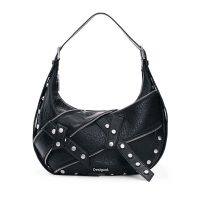 Poșetă hobo femei DESIGUAL neagră cu accesorii deco 2182POSSSAXP28N