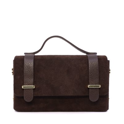 Poșetă mini crossbody femei Luca di Gioia maro închis din piele întoarsă 144POSP3644VTDM