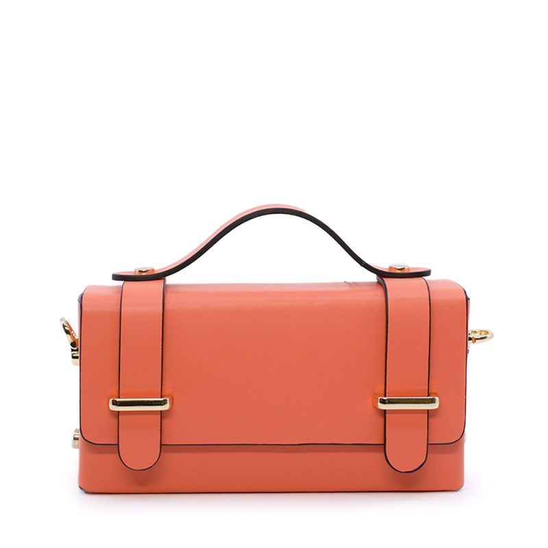 Poșetă mini crossbody femei Luca di Gioia portocaliu - somon din piele  144posp3578sa