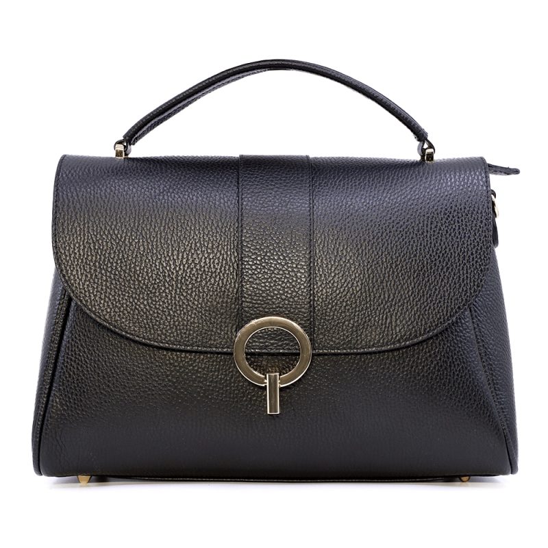 Poșetă satchel femei Luca di Gioia neagră din piele 245POSP26121N