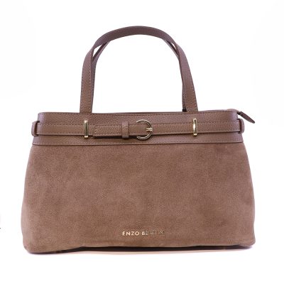 Poșetă tote femei Enzo Bertini taupe din piele 154POSP3752TA