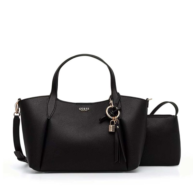 Poșetă tote femei Guess Melody neagră cu logo 912POSSHWBG9735060N