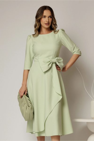 Rochie DY Fashion verde fistic cu funda ampla in talie