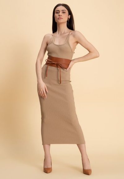Rochie midi Hannelore Bej