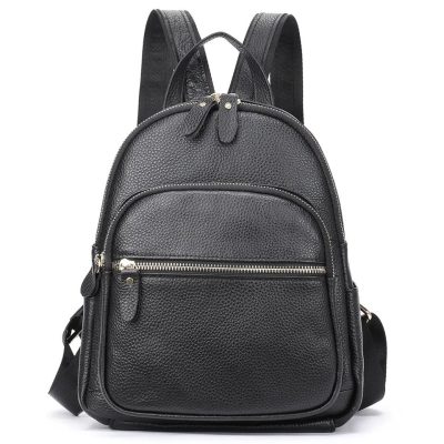 Rucsac pentru dama, Abana GT2005, piele naturala, Negru