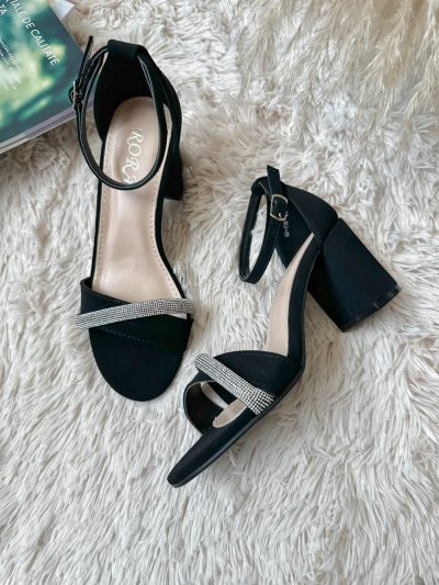 Sandale dama negre  piele intoarsa GH110  N13-4