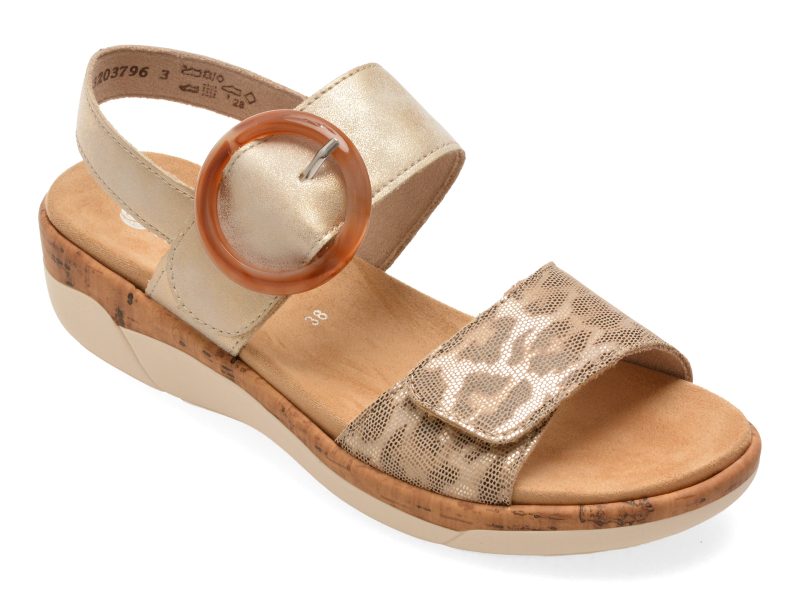 Sandale REMONTE bej, R6853, din piele ecologica