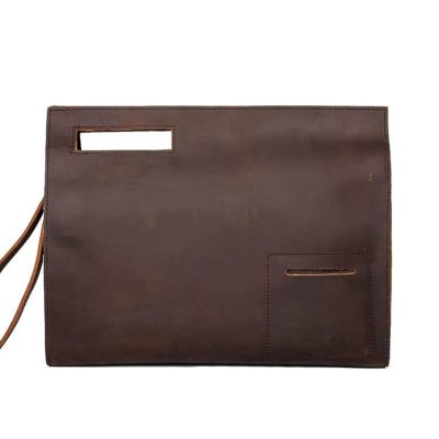 Servieta unisex, Adalbert GT3106, piele naturala, Maro inchis