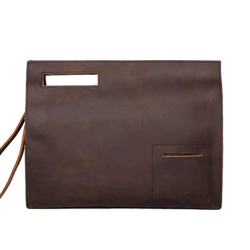 Servieta unisex, Adalbert GT3106, piele naturala, Maro inchis