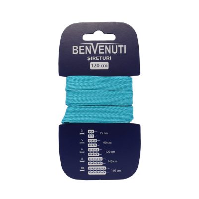 Șiret plat necerat  Benvenuti turcoaz din vâscoză 97si120pnvtu