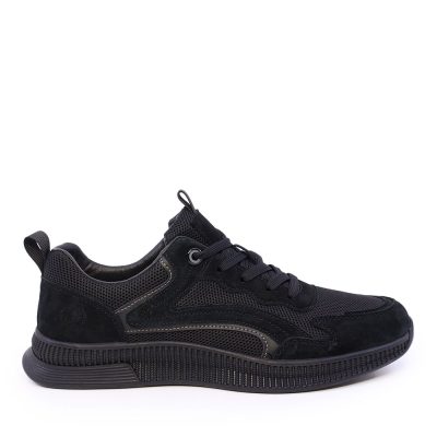 Sneakers bărbați Benvenuti negri din piele și textil 1921BP0370VN