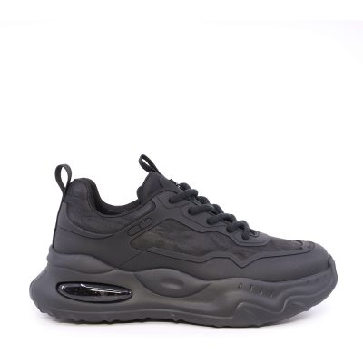 Sneakers bărbați Enzo Bertini negri din piele și textil  3660BP258N