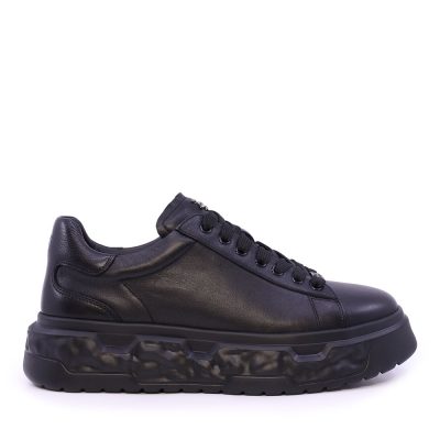 Sneakers bărbați  Enzo Bertini Premium Collection negri din piele 1642BP232012N