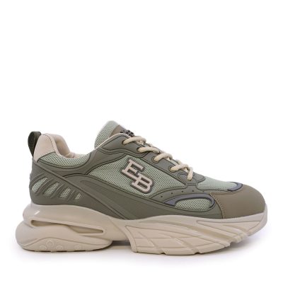 Sneakers bărbați Enzo Bertini verzi din piele și textil 3661BP191V