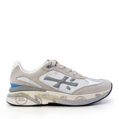 Sneakers bărbați Premiata Moe Run gri din piele întoarsă și textil 1691BP8079GR