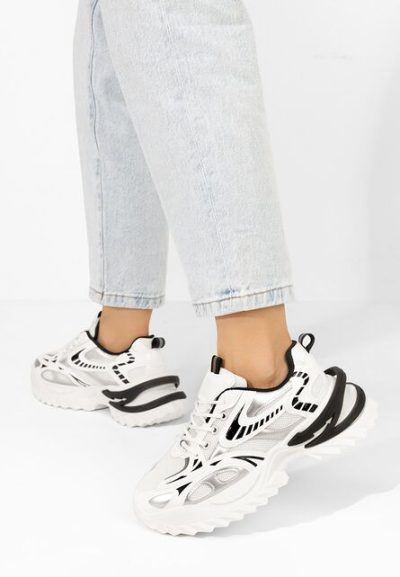 Sneakers cu platformă Jacalyn albi