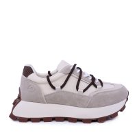 Sneakers femei Benvenuti cu șiret dublu bej din piele întoarsă și textil 1991DP0480VBE