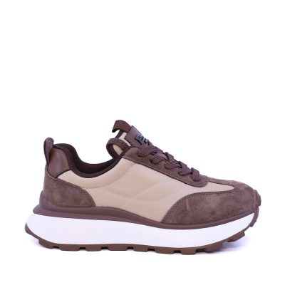 Sneakers femei Enzo Bertini maro din piele întoarsă  și textil 1392DP1100VM