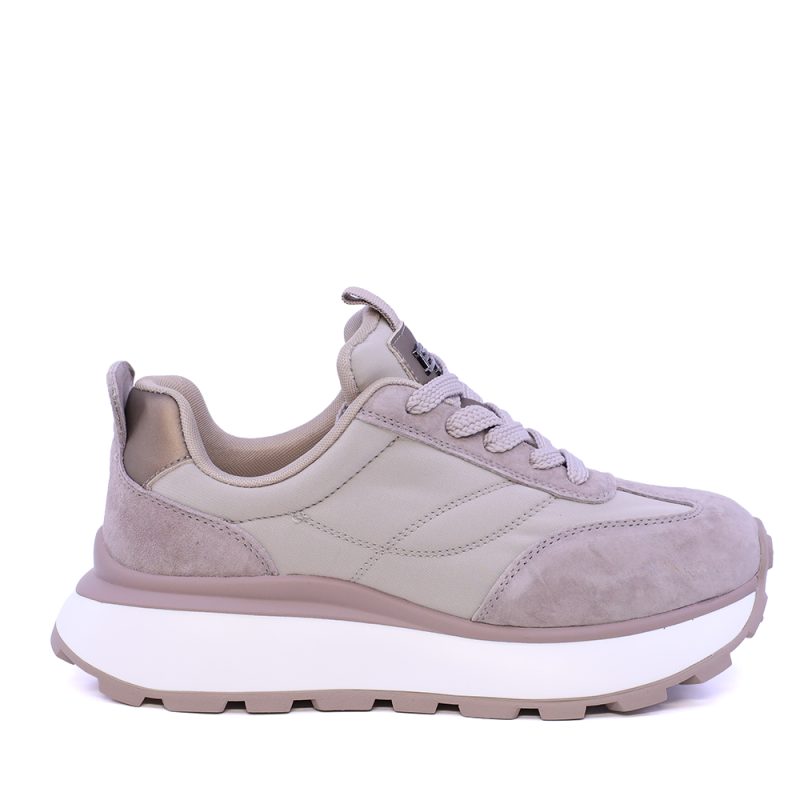 Sneakers femei Enzo Bertini  taupe din piele și textil 1392DP1100VTA
