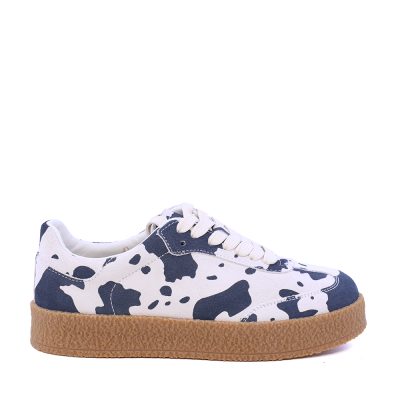 Sneakers femei Luca di Gioia alb cu negru din piele întoarsă 1572dp5902van