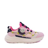 Sneakers fetițe Benvenuti roz din piele și  material textil  3791FP028RO