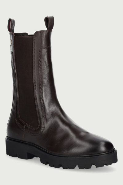 Tommy Hilfiger  ghete scurte pentru femei din piele TH STUD LEATHER HIGH CHELSEA