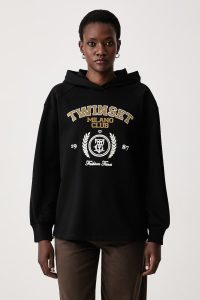 Twinset  hanorac cu glugă pentru femei cu bumbac
