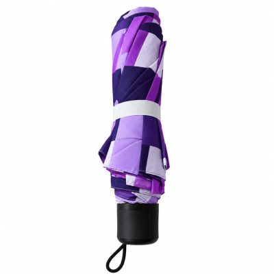 Umbrela pliabila pentru ploaie, 8 spite, diametru 97 cm, UMB073, Mov cu imprimeu