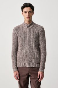 United Colors of Benetton  pulover cu fermoar pentru bărbați cu lână