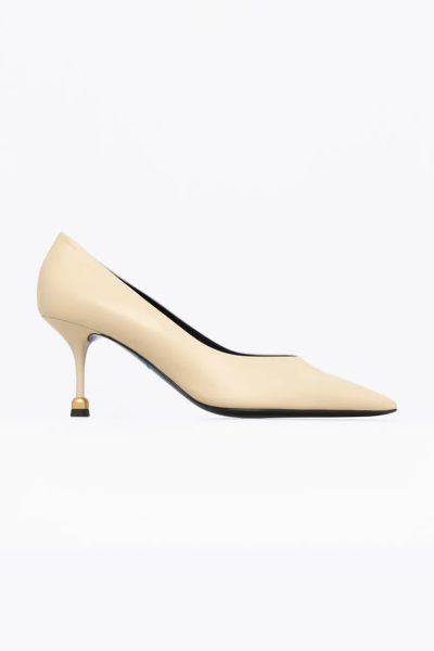 Vanda Novak  pantofi cu toc stiletto din piele Pola Ivory