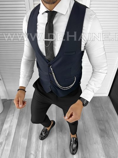 Vesta barbati eleganta slim fit bleumarin  B8165  D13-4.3