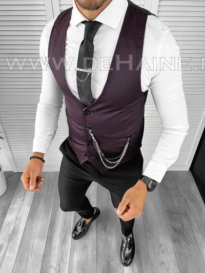 Vesta barbati eleganta slim fit grena B8161  O4-3.3