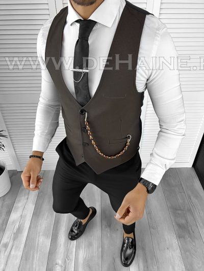 Vesta barbati eleganta slim fit maro B8135  2-5.1